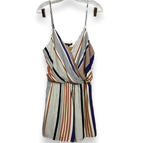 NWT Boutique Staccato neutral striped romper size Large - Picture 1 of 6
